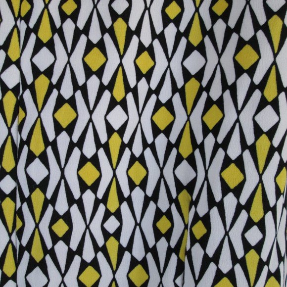 London Times Womens Yellow Black White Sleeveless Dress Size 14 Pre-owne… - Picture 4 of 7